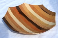 Schale verleimt, achteckig, Höhe 4cm, Wandstärke 5mm