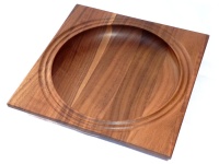 Nussholz 26x26cm, Höhe 5cm, Wandstärke 6mm
