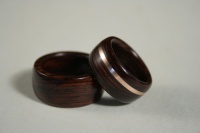Eheringe - Cocobolo mit Metalleinlage aus Rotgold